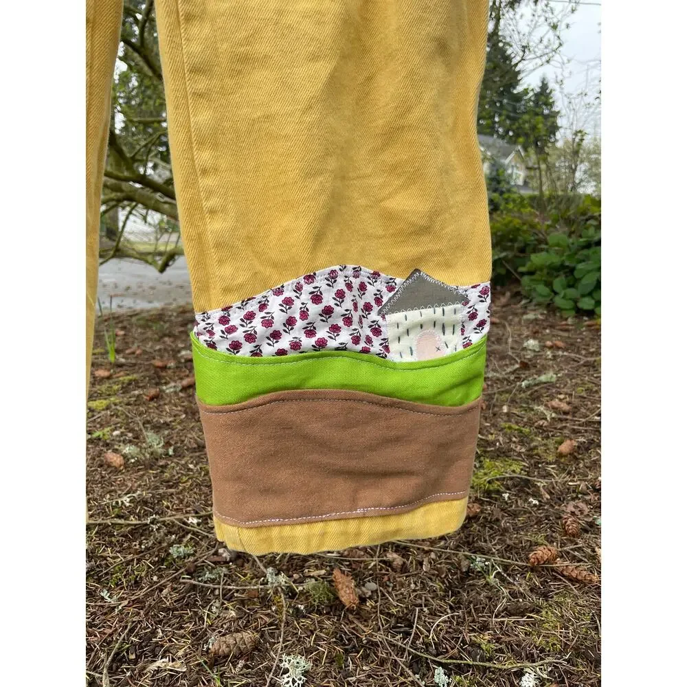 Small Upcycled Urban Outfitters Whimsical Jumpsuit Coveralls - Picture 5 of 8